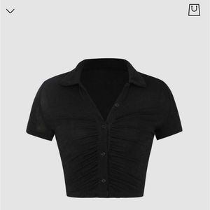 Collared Ruched Crop top